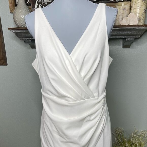 Guess Ivory Origami Sheath Sleeveless Dress Size 14 - Picture 5 of 16